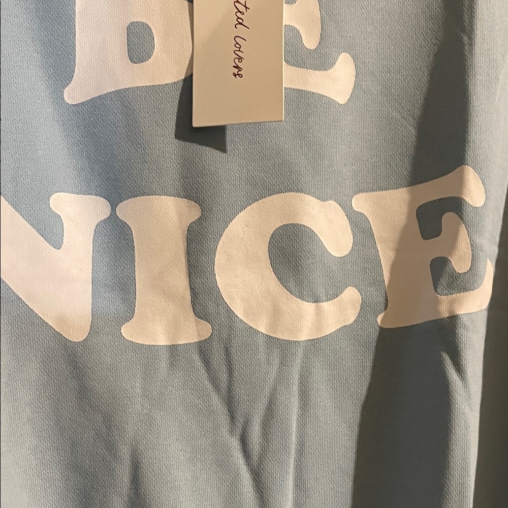 Sky Blue 'Be Nice' Women's Sweatshirt - Picture 7 of 12